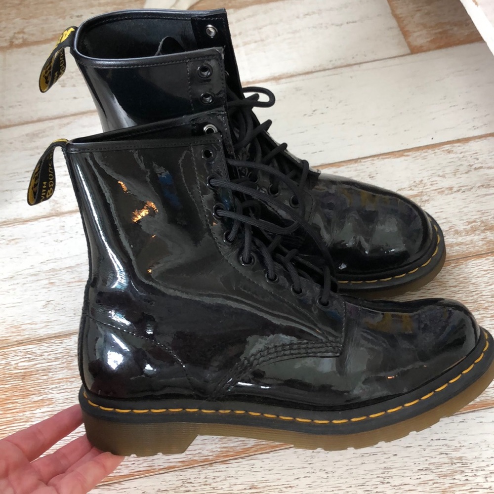Patent leather lace up Doc Martens